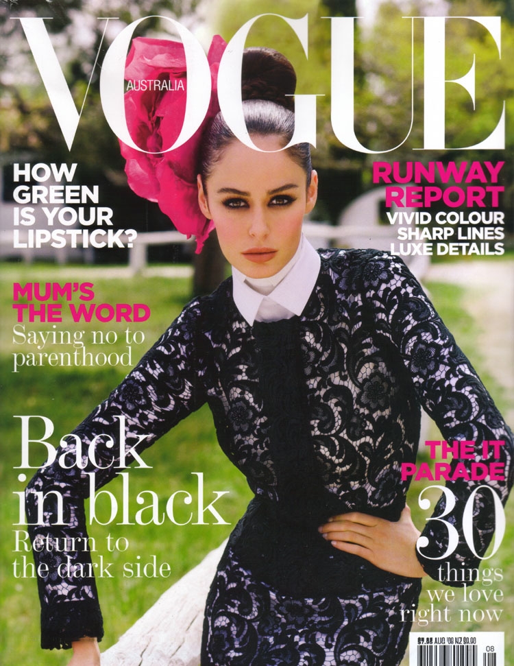 Nicole Trunfio on the cover of Australian Vogue.