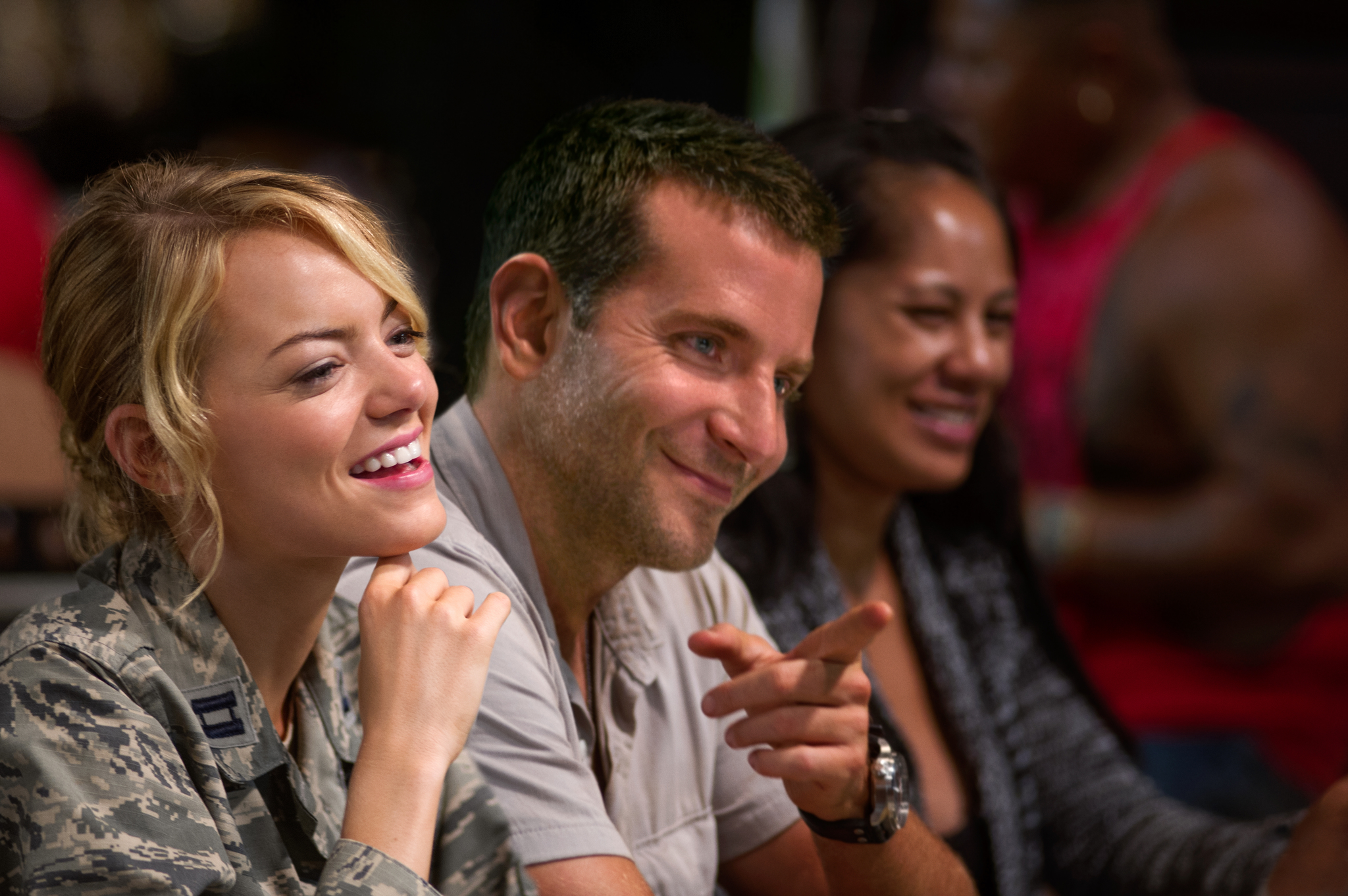 Still of Bradley Cooper and Emma Stone in Aloha (2015)