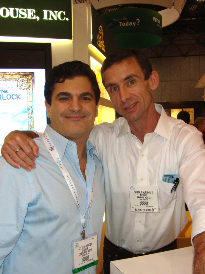 Steven DeRosa and Chuck Palahniuk at Book Expo America 2011.