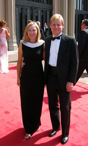 Suzuki with her husband Christian at the Emmy Awards