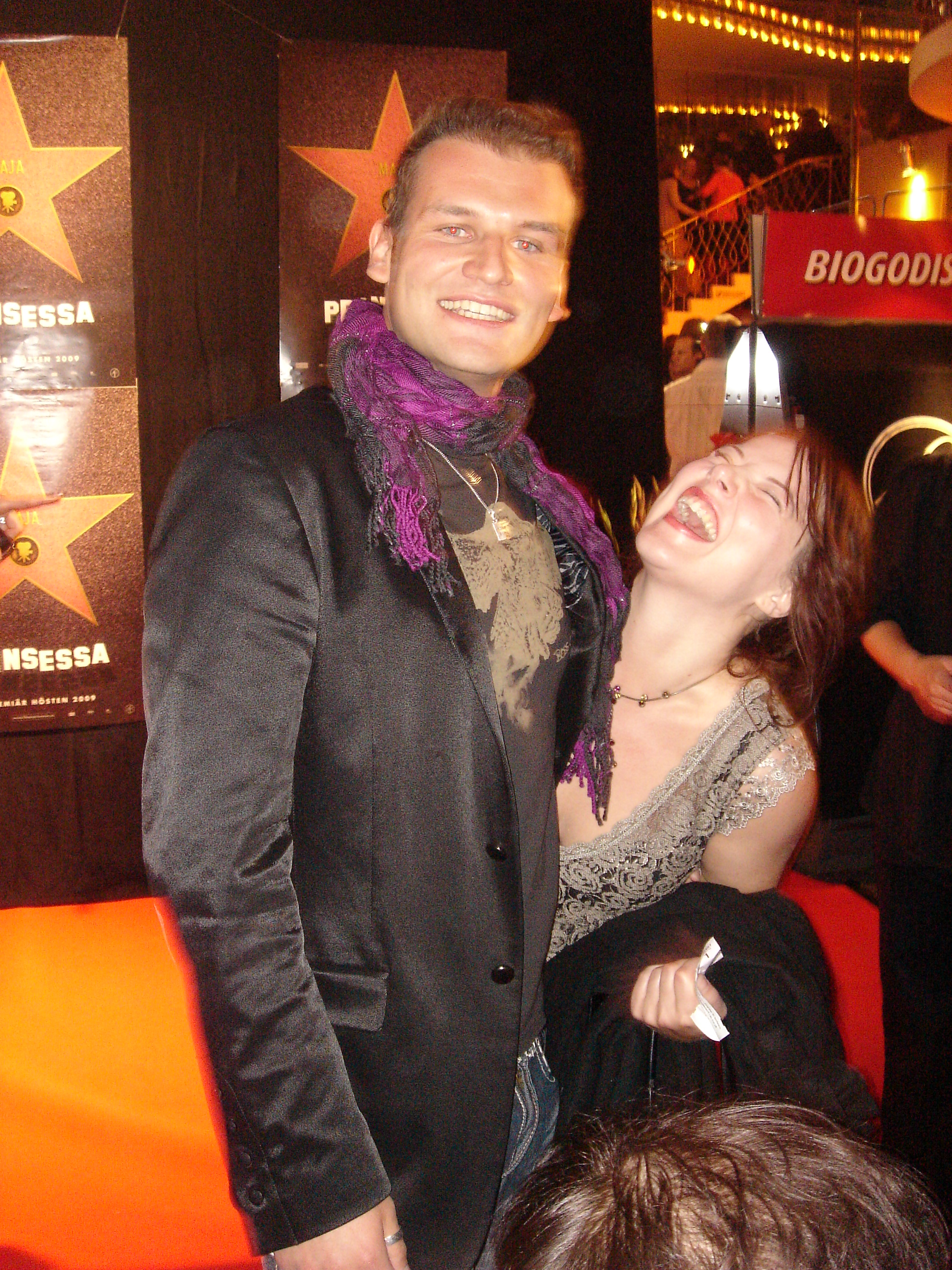Christian Magdu and Teresa Fabik at the Stockholm gala premiere of 