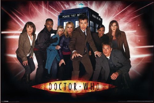 John Barrowman, Noel Clarke, Camille Coduri, Billie Piper, Elisabeth Sladen, Catherine Tate, David Tennant and Freema Agyeman in Doctor Who (2005)