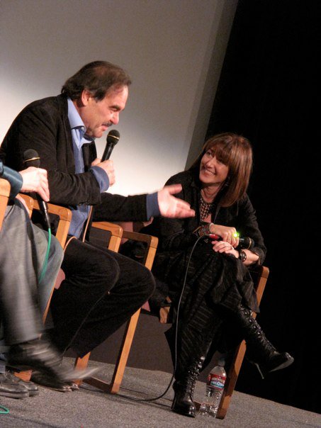 Oliver Stone and Elisa Bonora at Aero Theater, November 2010