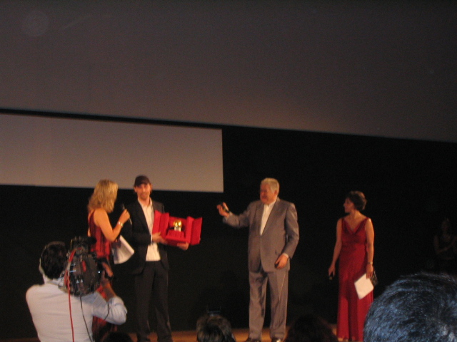 Thomas Corneliussen accepting Taromina FilmFest Award