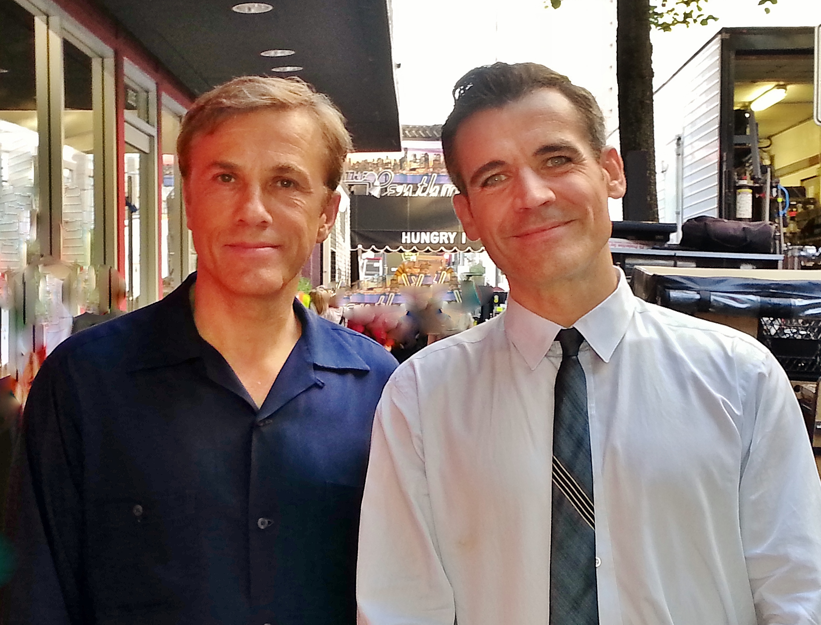 Christoph Waltz and Guido Furlani on Big Eyes set