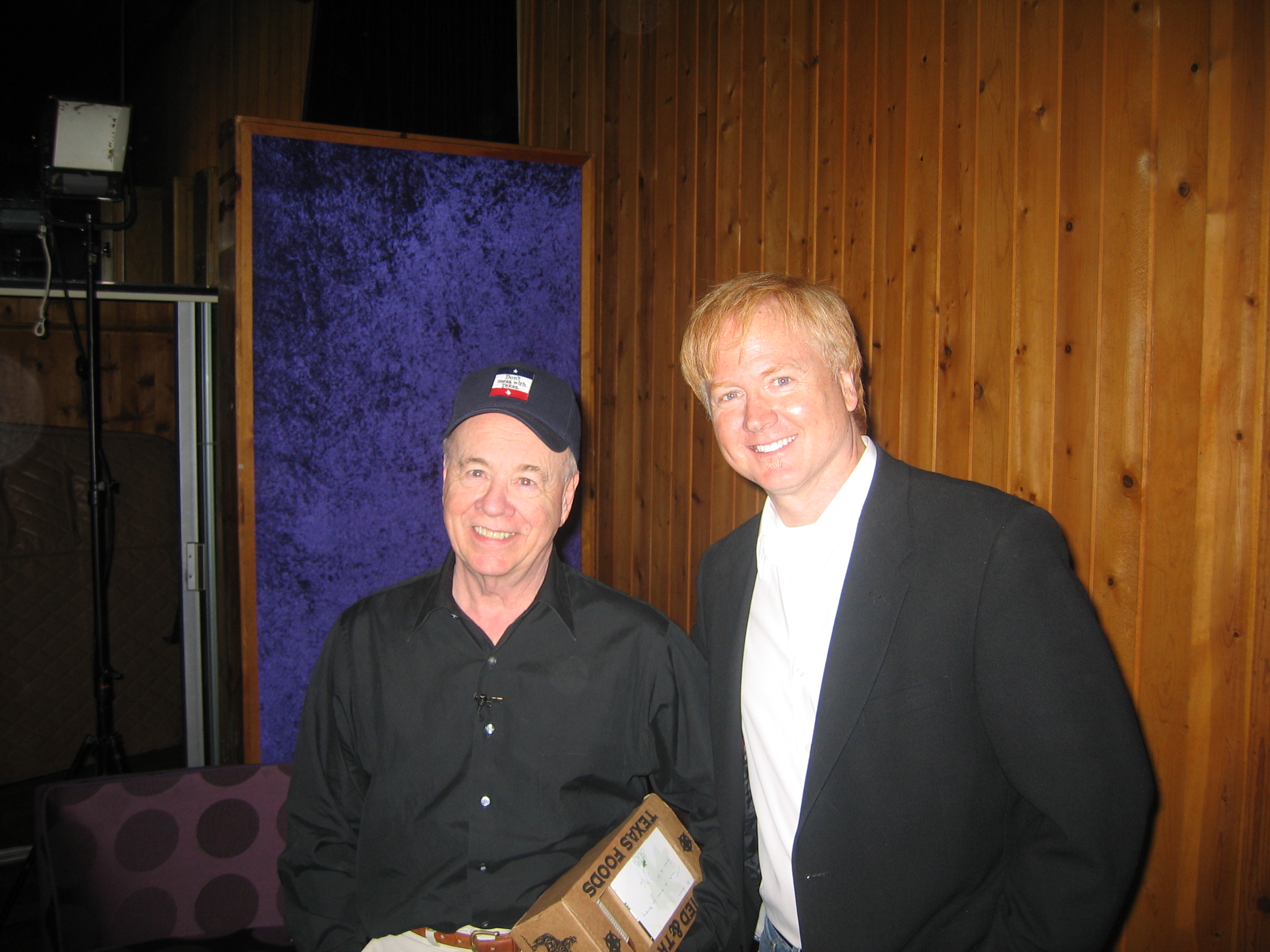 Tim Conway and Rob Pottorf at the recording session for 