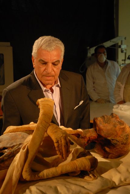 Dr. Zahi Hawass on the set of 