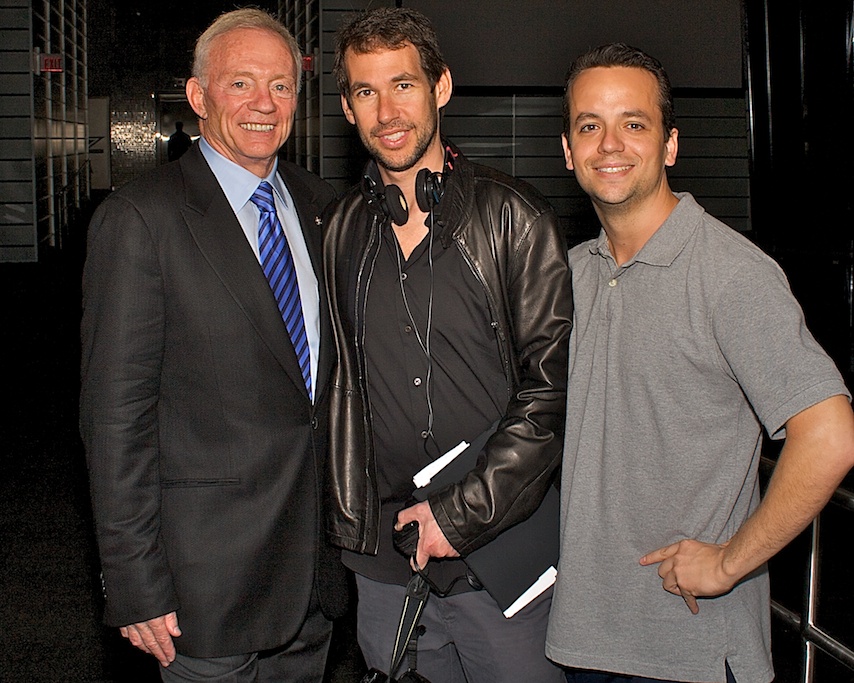 L-R Jerry Jones,Doug Ellin, and Todd Jenkins on the set of Entourage.