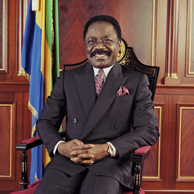 President Omar Bongo (President of Gabon) in his Presidential Palace office in Libreville, Gabon