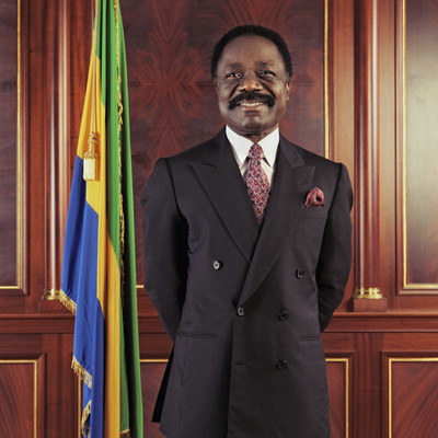 President Omar Bongo (President of Gabon) in his Presidential Palace office in Libreville, Gabon