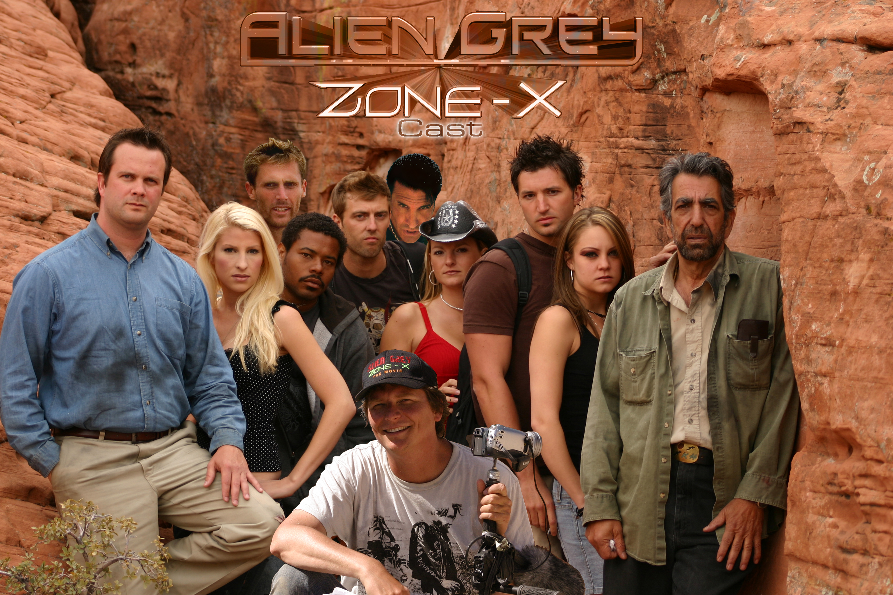 Thomas R. Dickens Posing with the Cast for his first film: Alien Grey: Zone-X www.AGZ-X.com