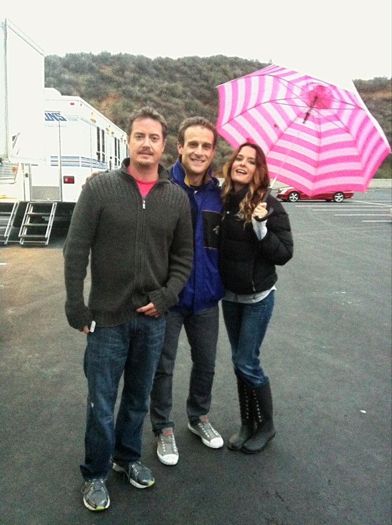 Steve with Jeremy London and Gina Holden on the set of, SINKHOLE.