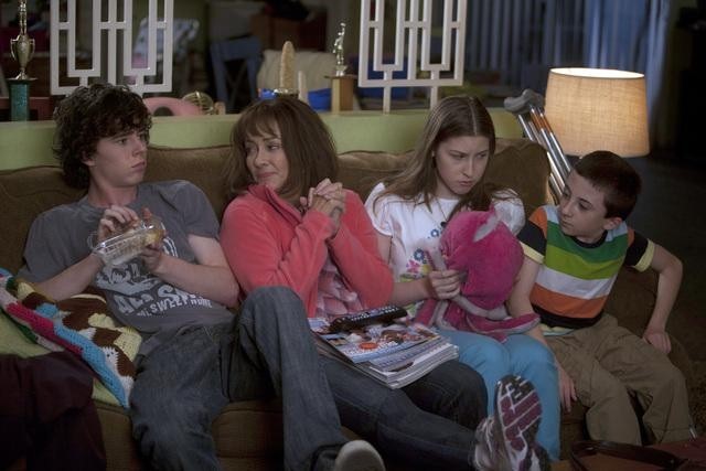 Still of Patricia Heaton, Eden Sher and Atticus Shaffer in The Middle (2009)