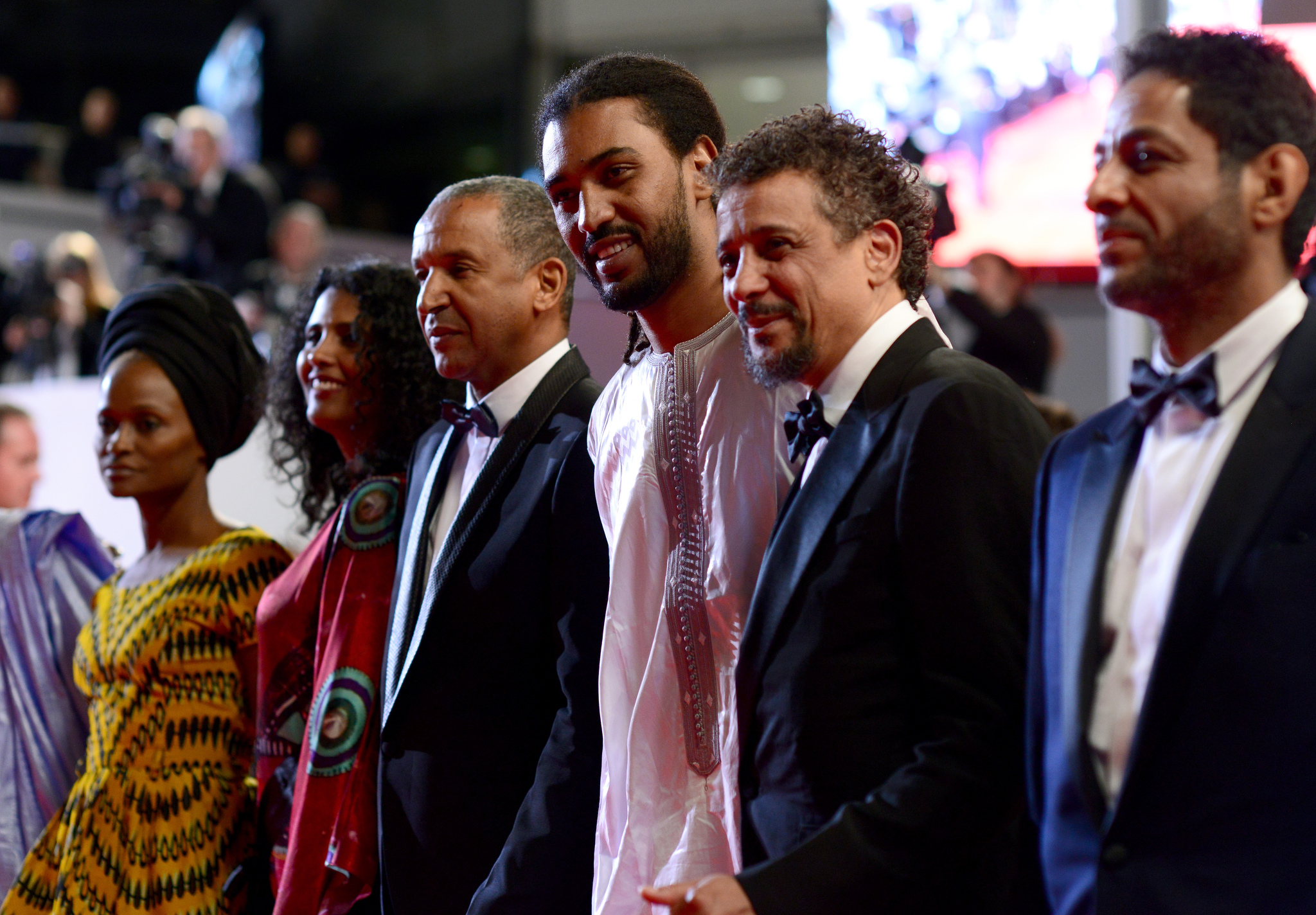Abel Jafri, Kettly Noël, Abderrahmane Sissako, Hichem Yacoubi, Ibrahim Ahmed and Toulou Kiki at event of Timbuktu (2014)