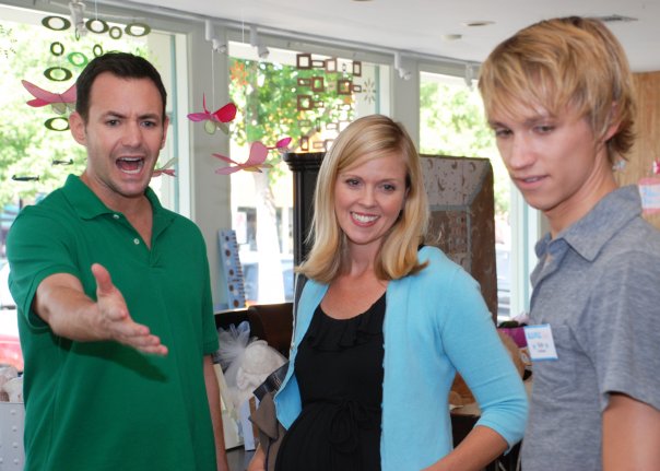 Larry Sullivan, Beth Shea, and Tye Olson on the set of Gay Baby.