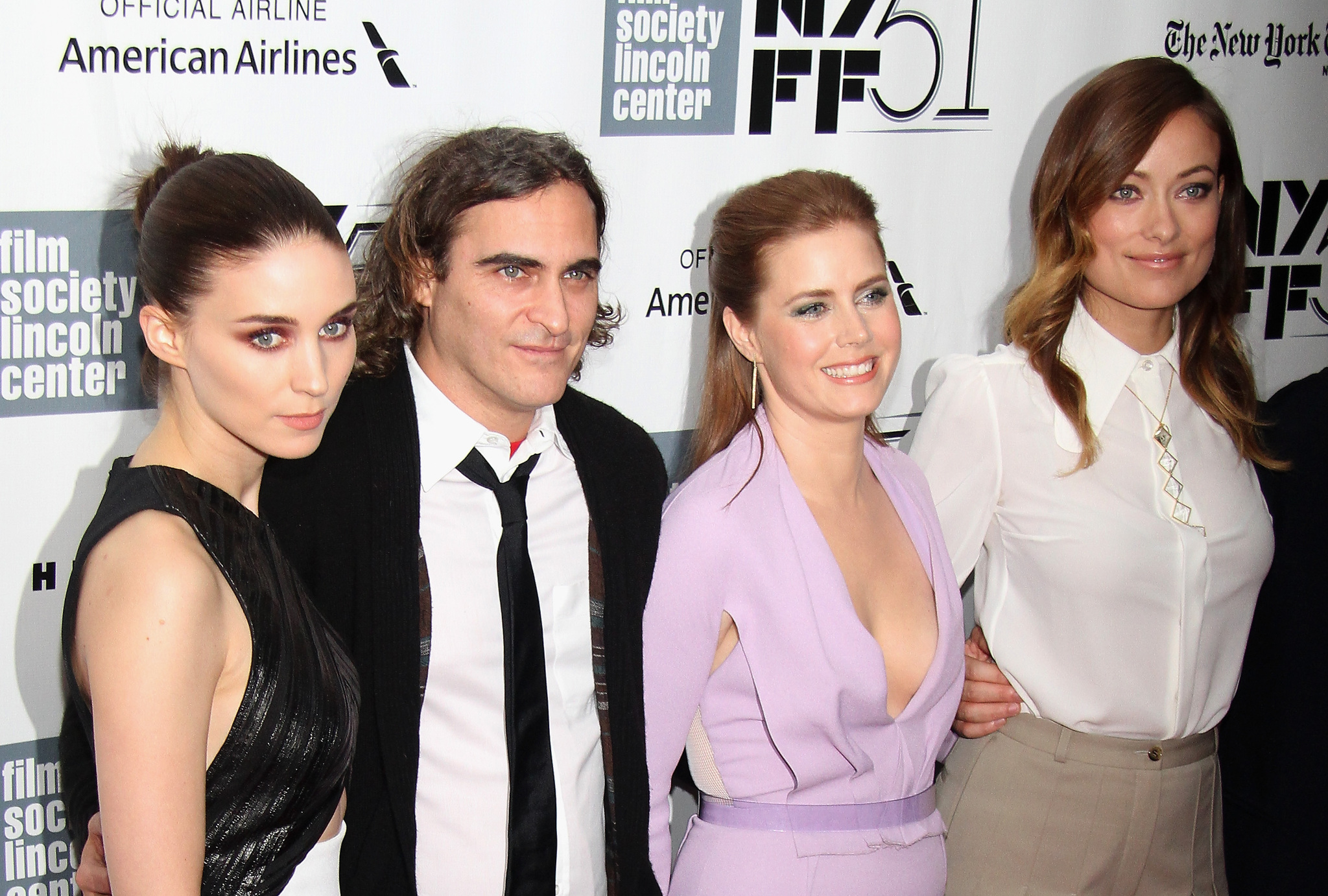 Joaquin Phoenix, Amy Adams, Olivia Wilde and Rooney Mara at event of Ji (2013)