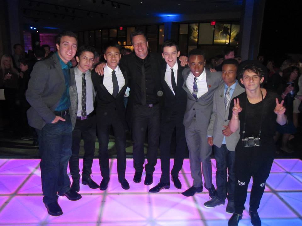 Brandon Soo Hoo with Director Gavin Hood, Asa Butterfield, Moises Arias, Aramis Knight and co stars at Summit Entertainment's Ender's Game After Party in Hollywood, Ca. on Oct 28,2013