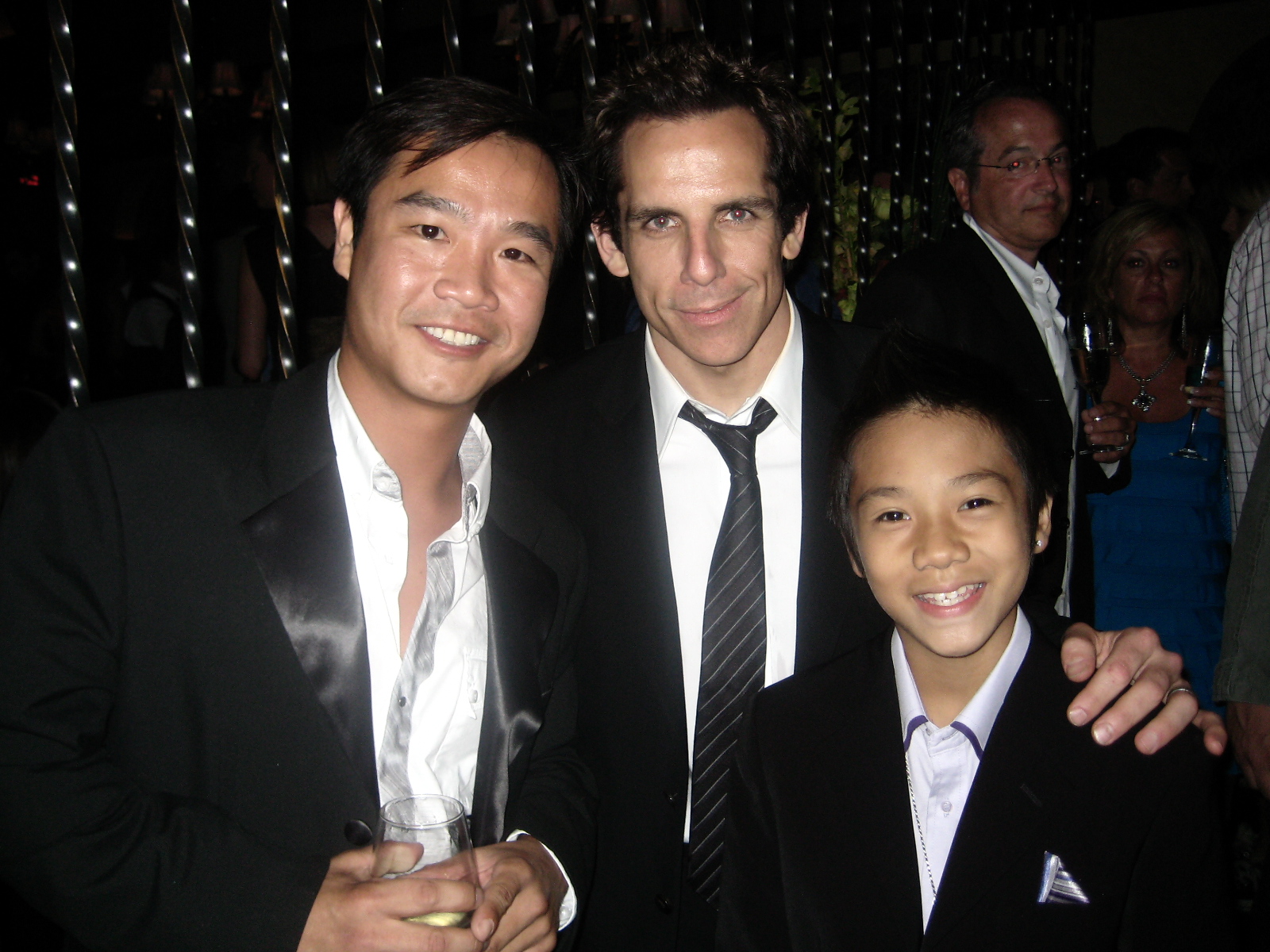 Brandon Soo Hoo with Ben Stiller and Trieu Tran at the Tropic Thunder Premiere After Party August 11, 2008