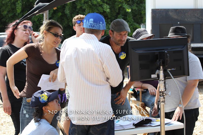 Troy directed with his crew on the set, 