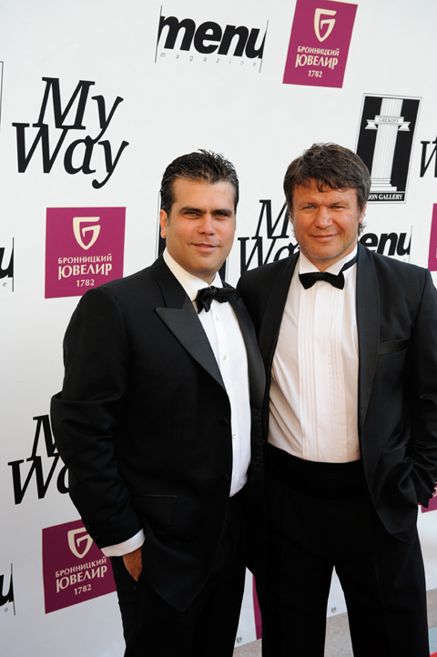 Frederico Lapenda and Oleg Taktarov at the world premiere of The Way in Moscow