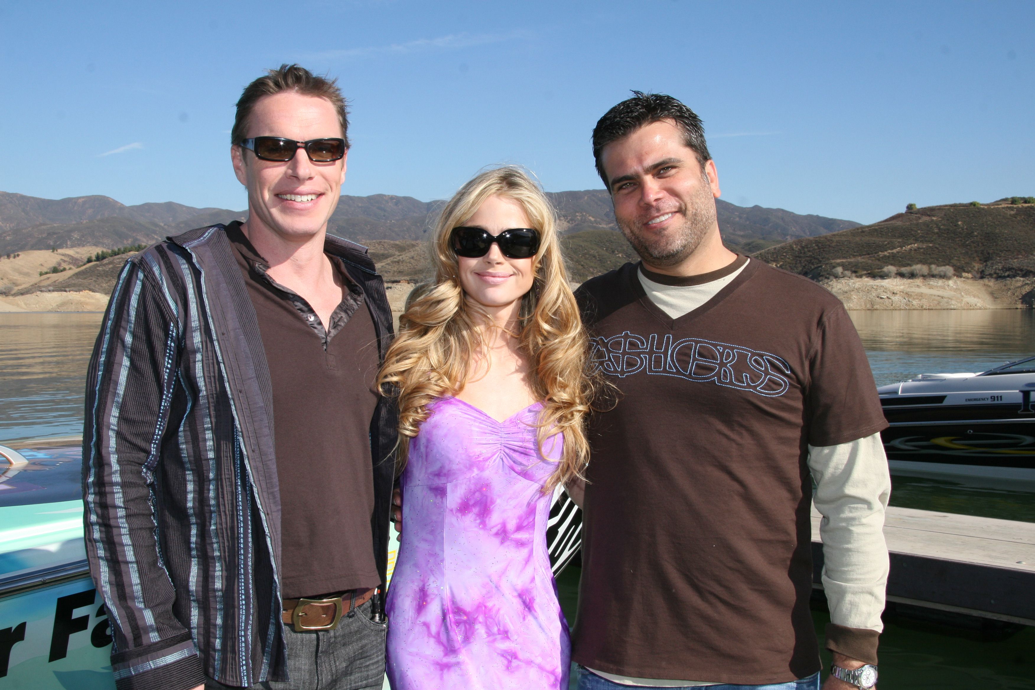 Paul Smith, Denise Richards and Frederico Lapenda in the set of Blonde and Blonder