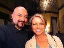 Faith Ford and Grizz Salzl on the set of 