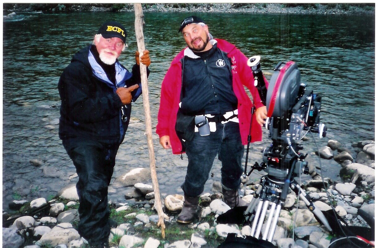Grizz and David Eggby Clowning around on location in southern Alberta Canada