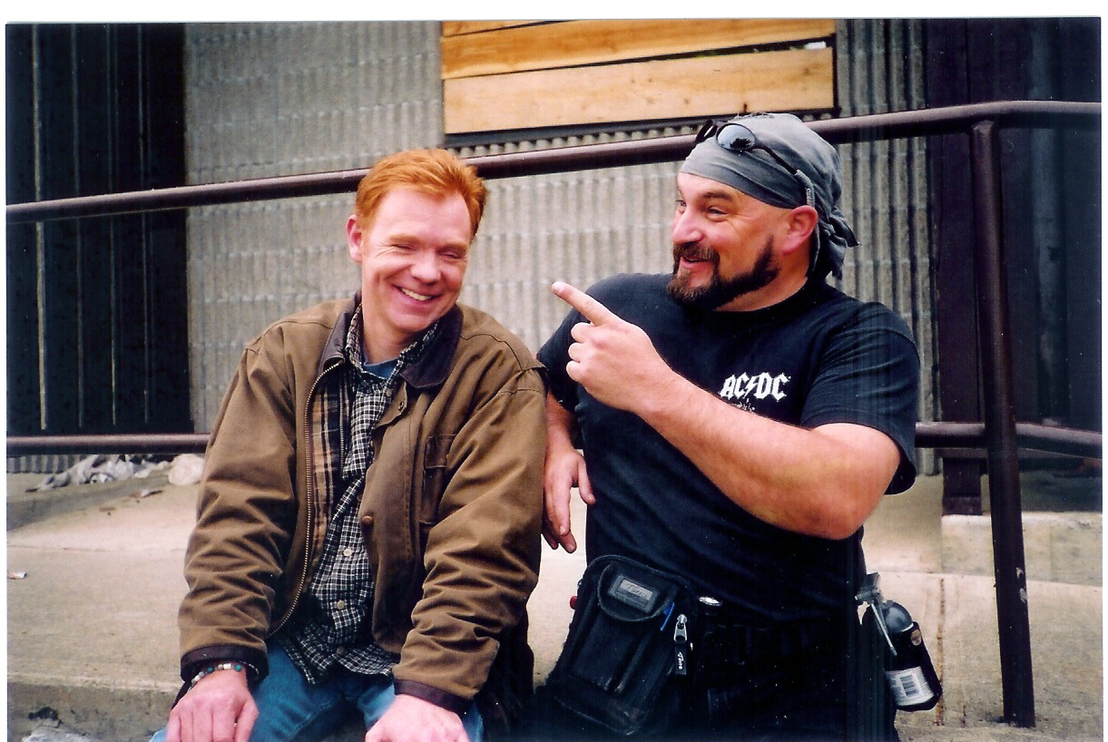 Grizz and David Carruso having a laugh off set of 