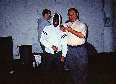Chuy and Diego Barquinero on the set of Turbo Negro's video.