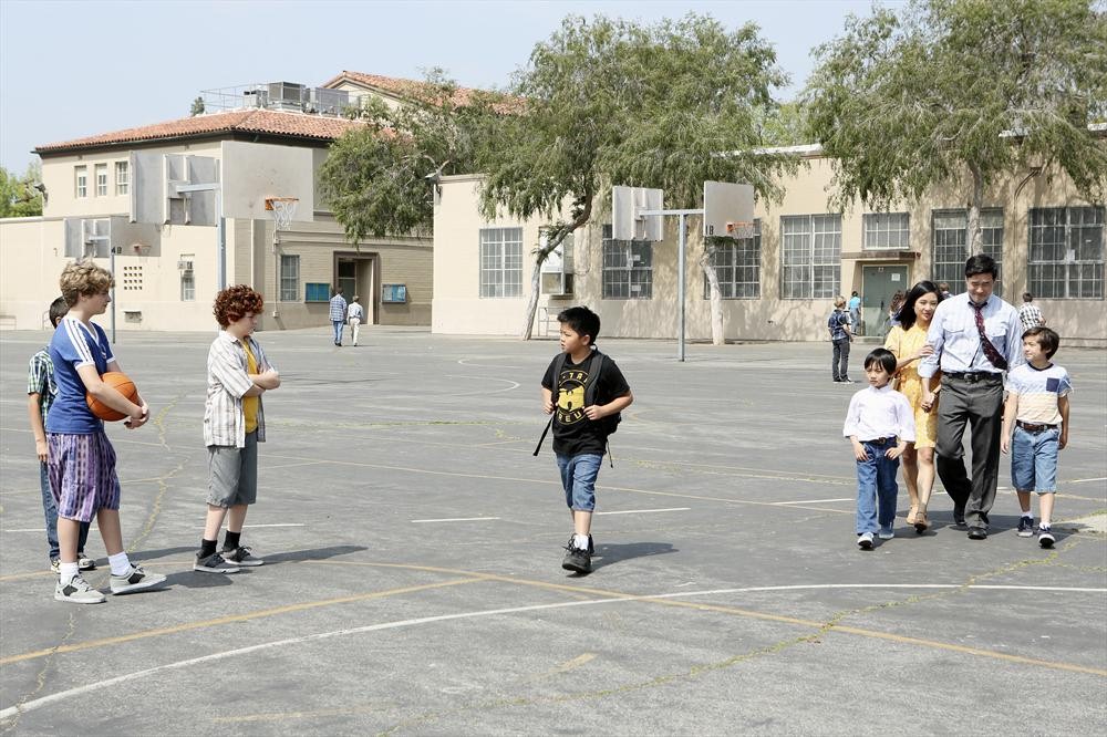 Still of Randall Park, Constance Wu, Forrest Wheeler, Ian Chen and Hudson Yang in Fresh Off the Boat (2015)