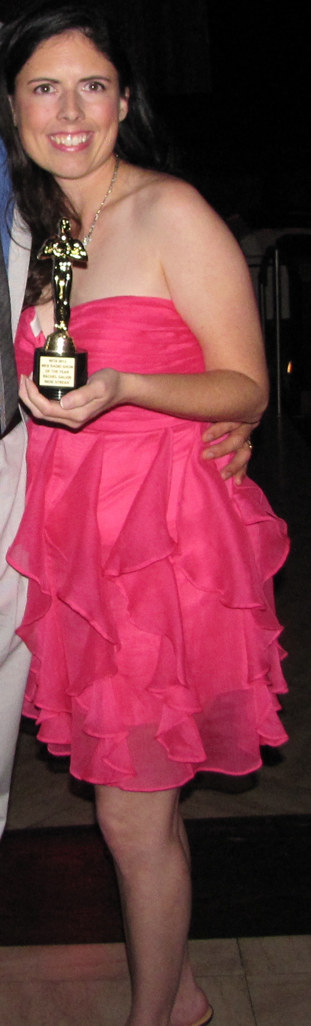 Rachel Galvin with award for Web Radio Show of the Year at Women in the Arts Awards, Sept. 2012