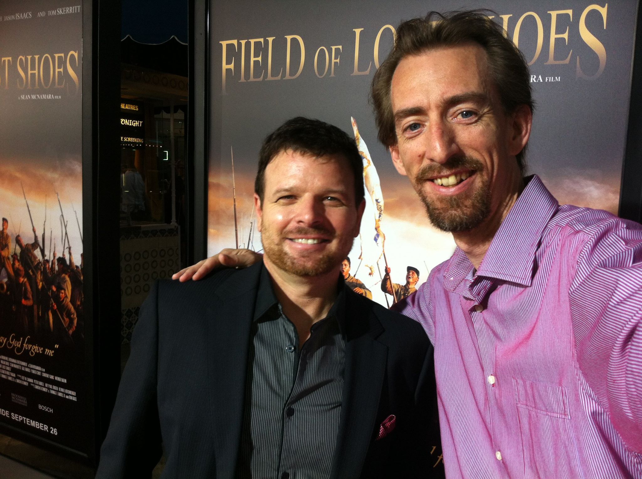 Tim Lowry with producing partner Mike Wech at the premiere of long time friend Sean McNamara's film Lost Field of Shoes.