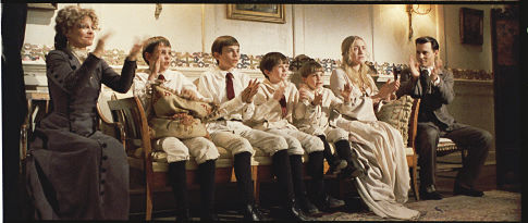 (Left to right) Julie Christie, Joe Prospero, Nick Roud, Freddie Highmore, Luke Spill, Kate Winslet and Johnny Depp.