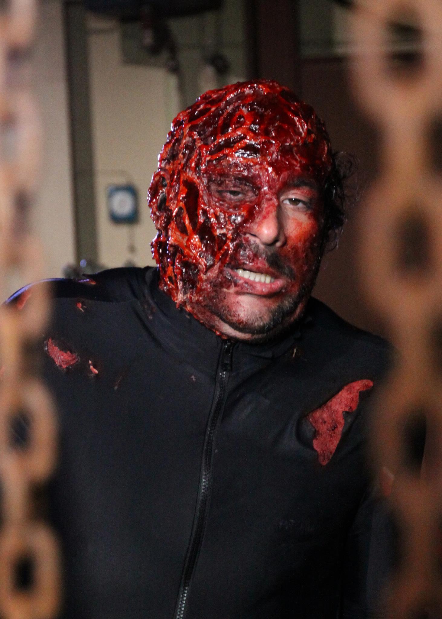 Jerry G. Angelo in makeup as the demonized Zombie Hanson