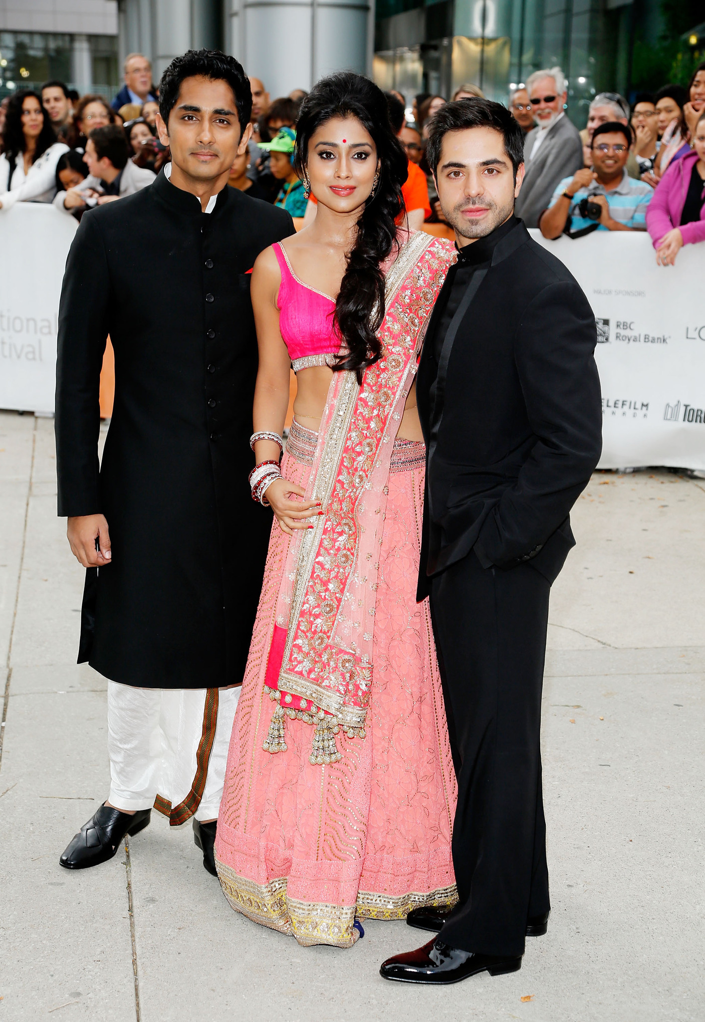 Shriya Saran, Siddharth and Satya Bhabha at event of Midnight's Children (2012)