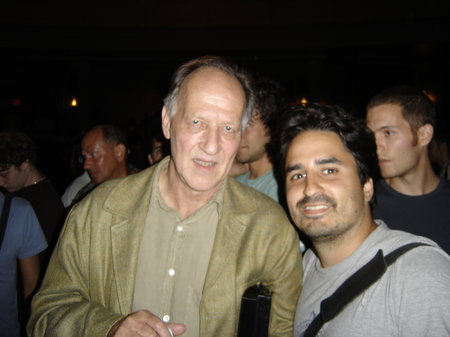 Werner Herzog and Raul Alvarez at New York City preview screening of Grizzly Man (2005)