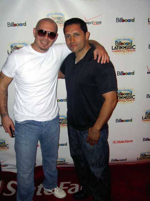With Pit Bull at the 2012 Latin Billboard awards in Miami.