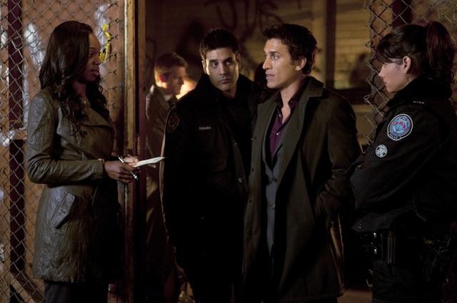 Still of Ben Bass, Enuka Okuma, Gregory Smith and Missy Peregrym in Rookie Blue (2010)