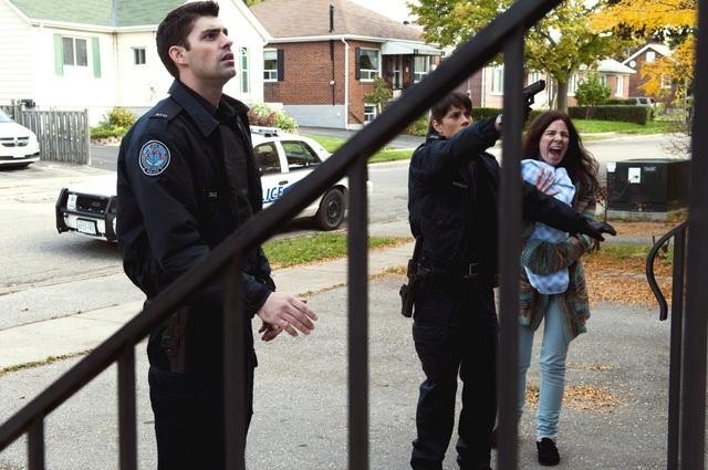 Still of Krista Bridges, Missy Peregrym and Travis Milne in Rookie Blue (2010)