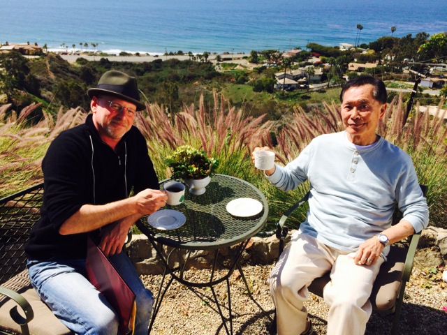 Director Benjamin Pollack on set with George Takei