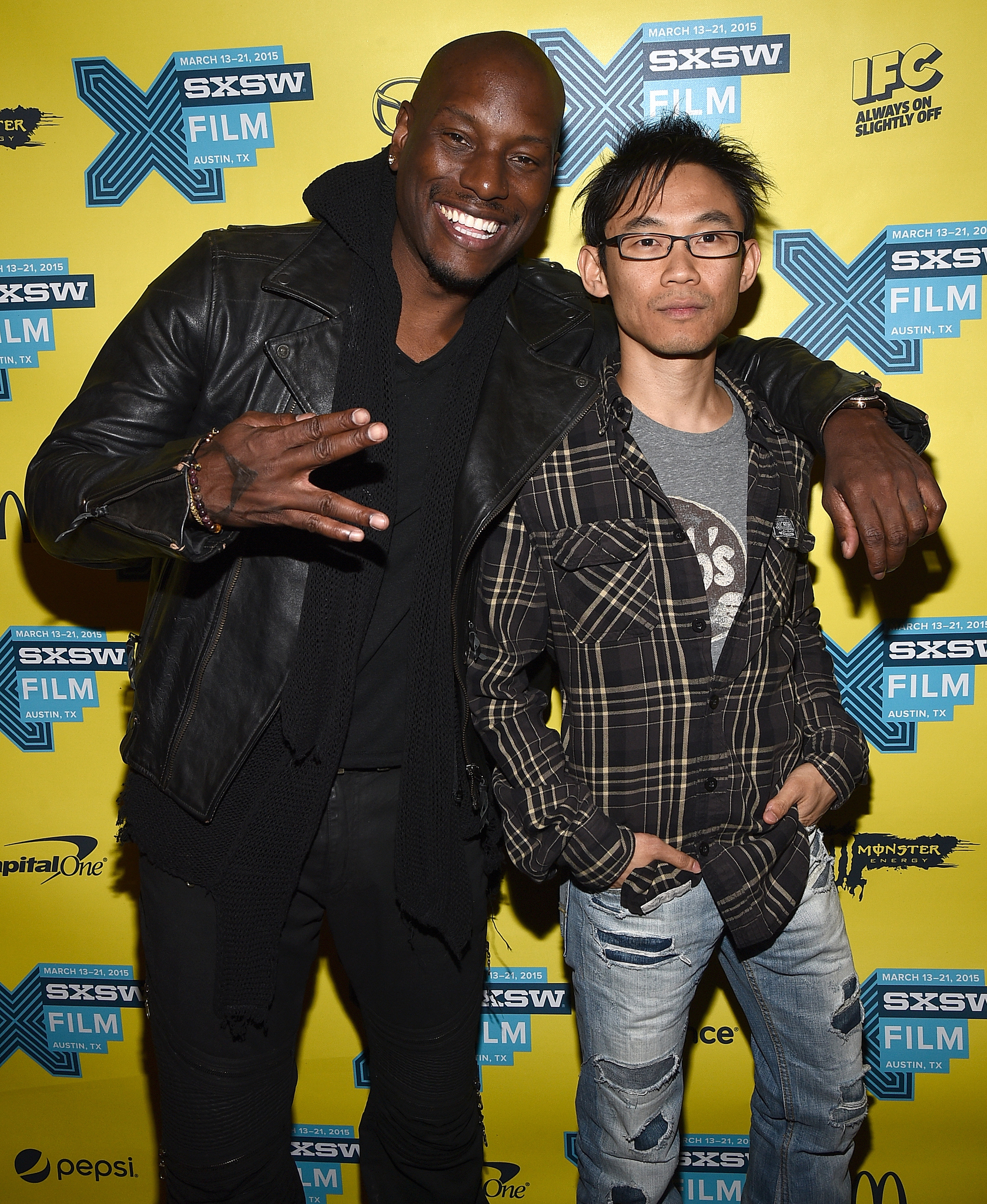 Tyrese Gibson and James Wan at event of Greiti ir isiute 7 (2015)