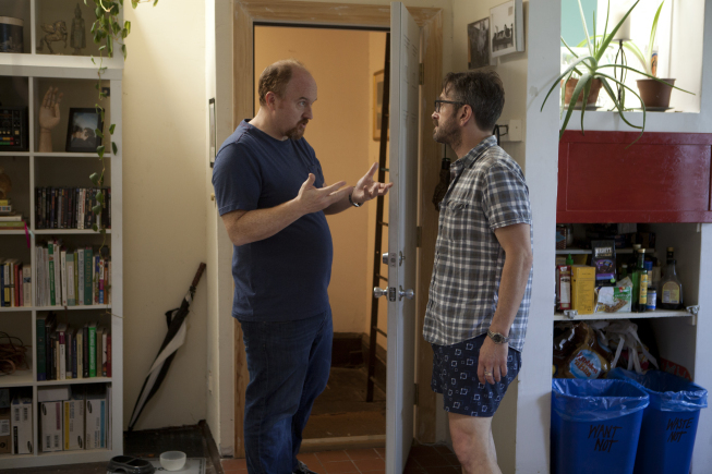 Still of Louis C.K. and Marc Maron in Louie (2010)