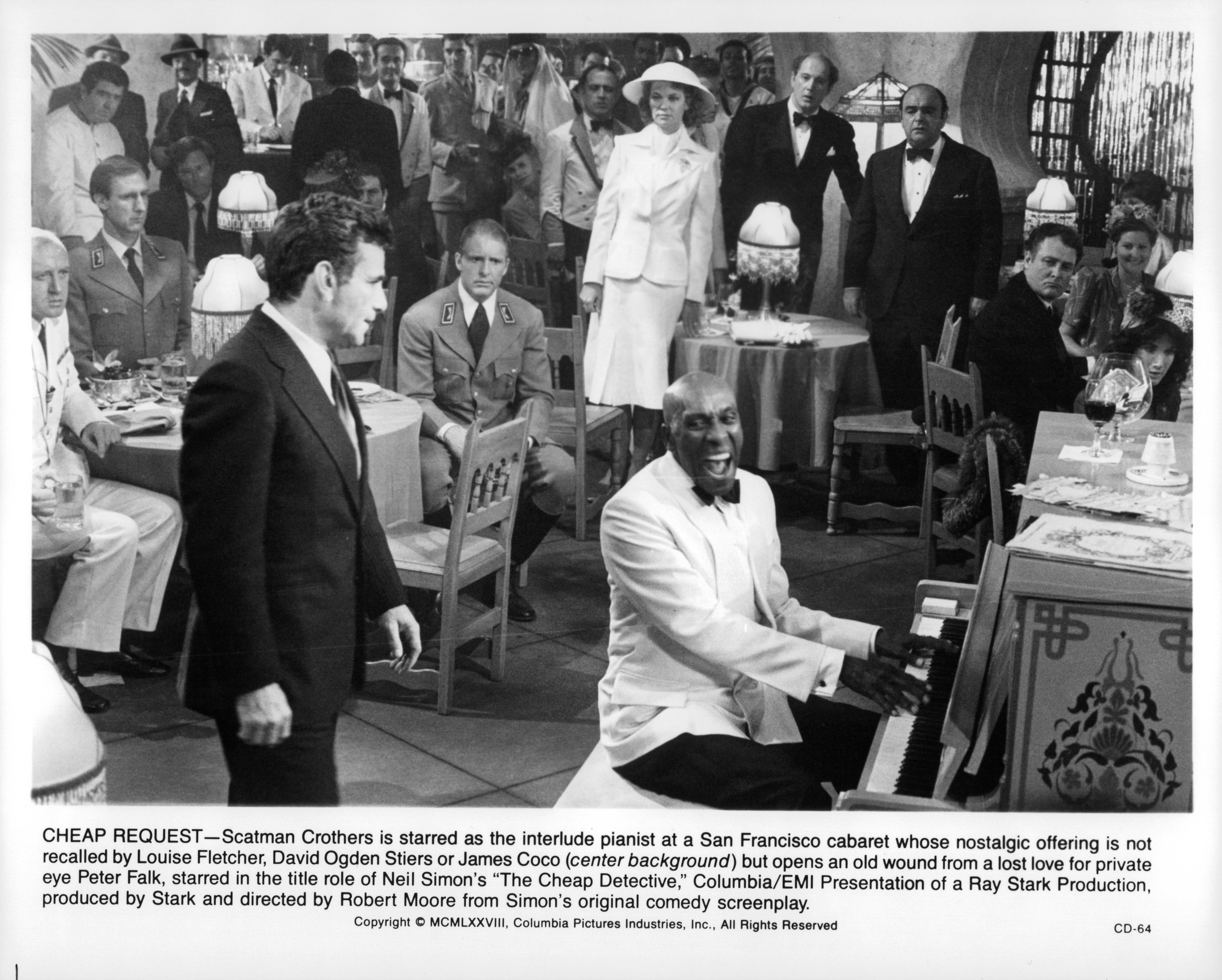 Still of Peter Falk, Scatman Crothers, Louise Fletcher, David Ogden Stiers and James Coco in The Cheap Detective (1978)