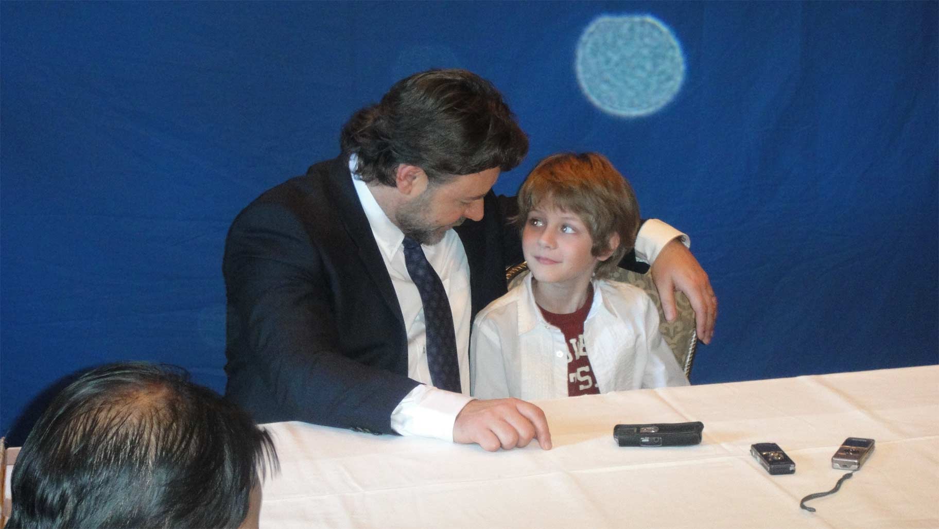 Russell Crowe & Ty Simpkins Foreign Press Association Press Conference Next Three Days NYC 2010