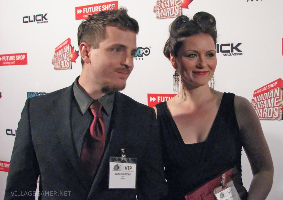 Michelle and her husband Elias Toufexis at the Canadian Videogame Awards