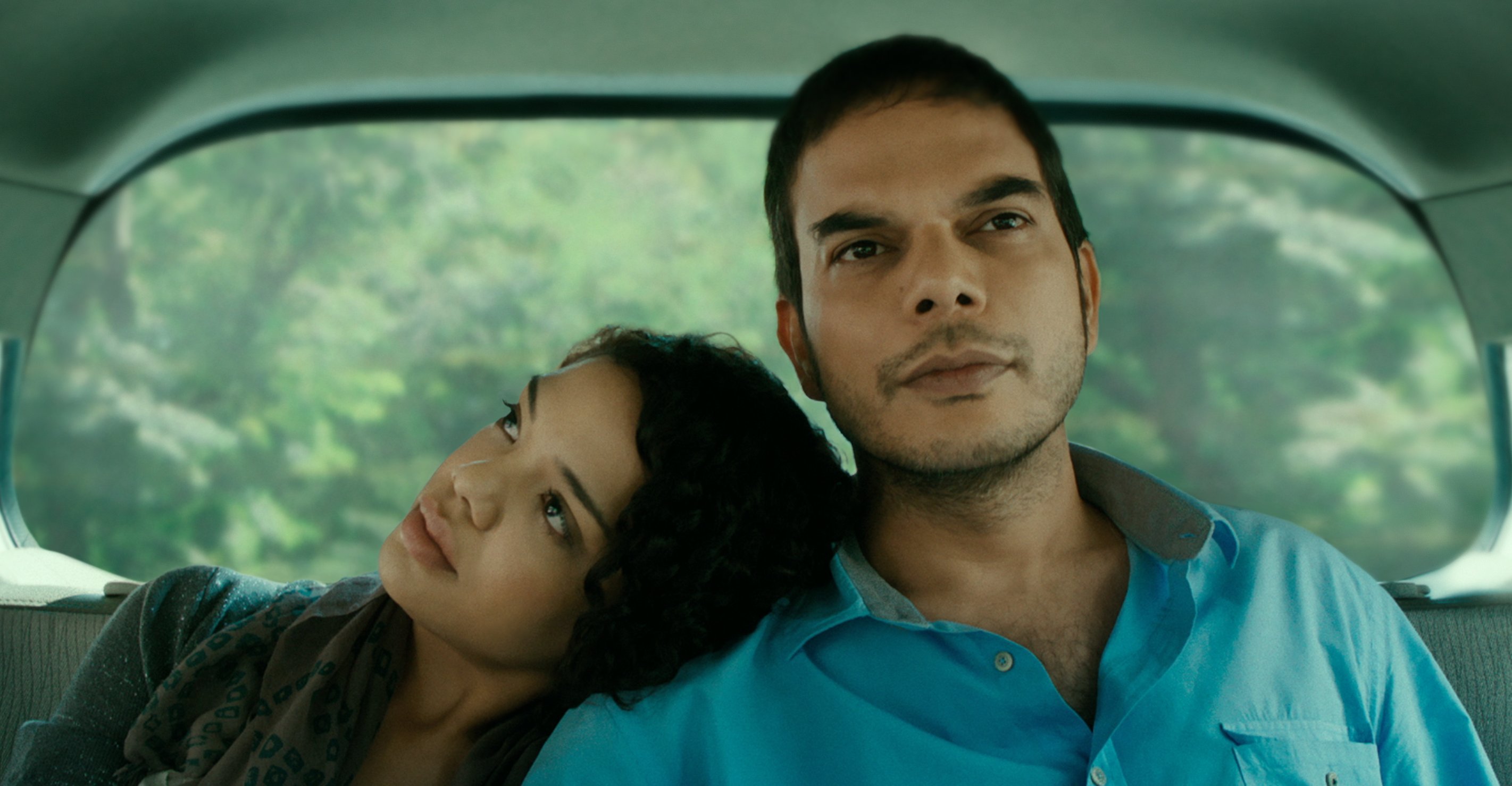 Still of Ankur Vikal and Tessa Thompson in Points of Origin (2014)