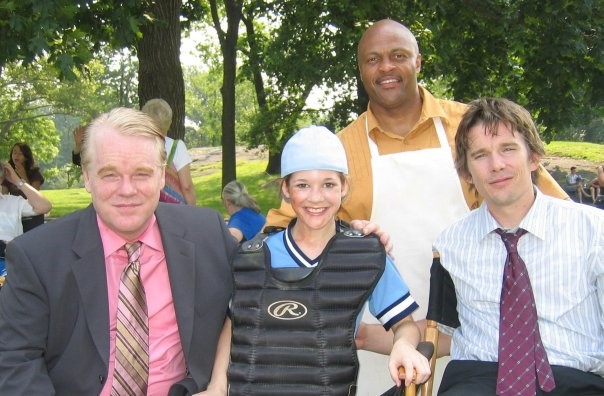 Guy A. Fortt, with Phillip Seymore Hoffman, Ethan Hawke on the set of Before the devil knows your dead.