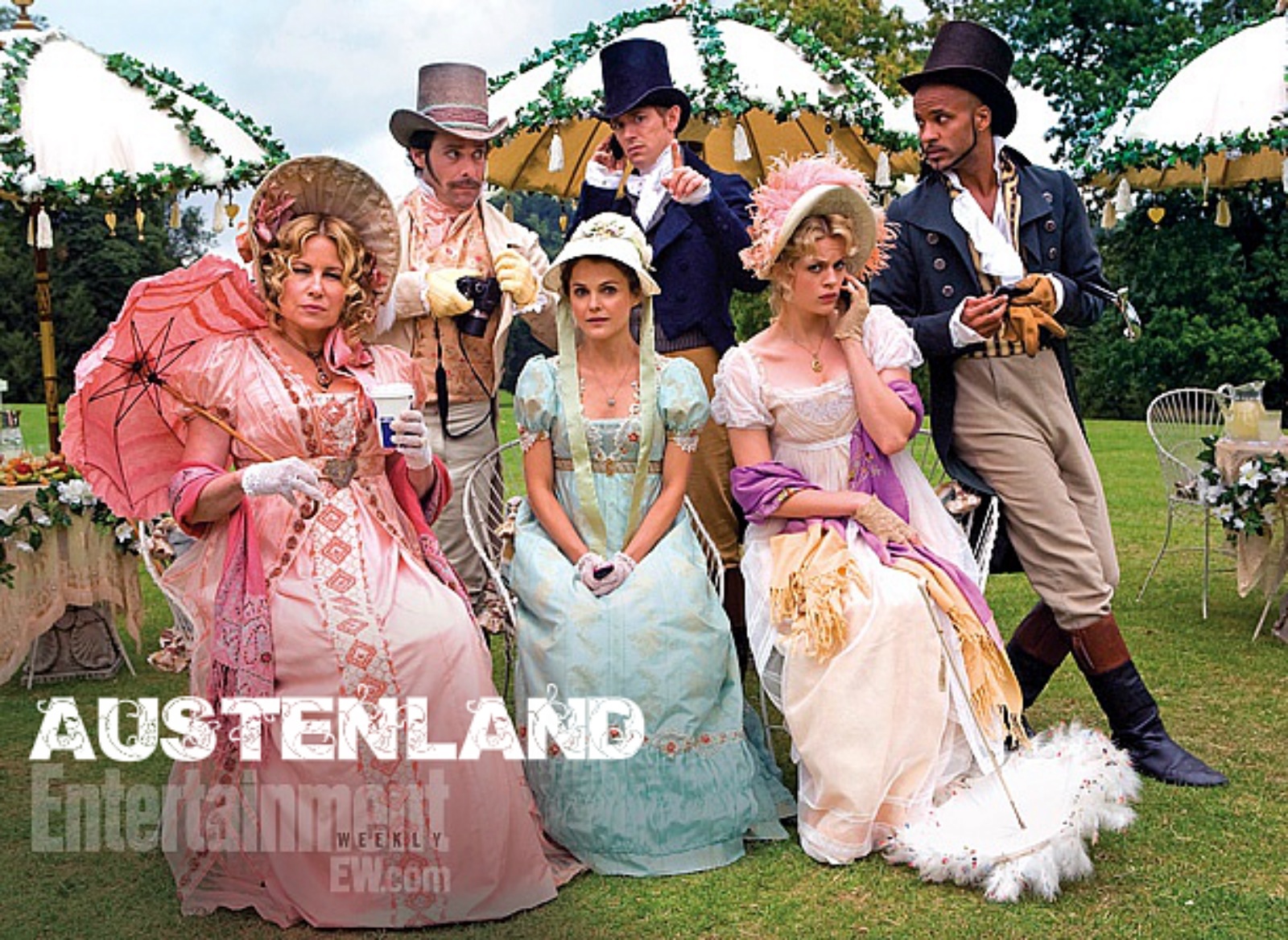 Austenland cast - Jennifer Coolidge, James Callis, Kerri Russell, Jj Feild, Georgia King and Ricky Whittle