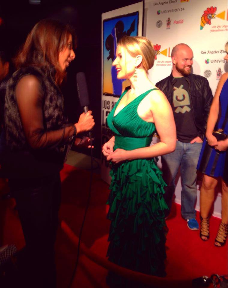 Jenn Gotzon attending the Dragon Day premiere at the 16th Los Angles Latino International Film Festival. wearing designer Dalia MacPhee, stylist Jeanetta Martinez