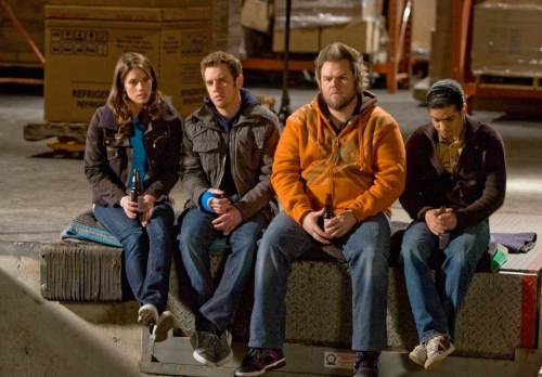 Still of Rick Gonzalez, Bret Harrison, Tyler Labine and Missy Peregrym in Reaper (2007)